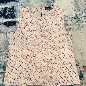 Karl Lagerfeld Pink Sleeveless Ruffle Blouse